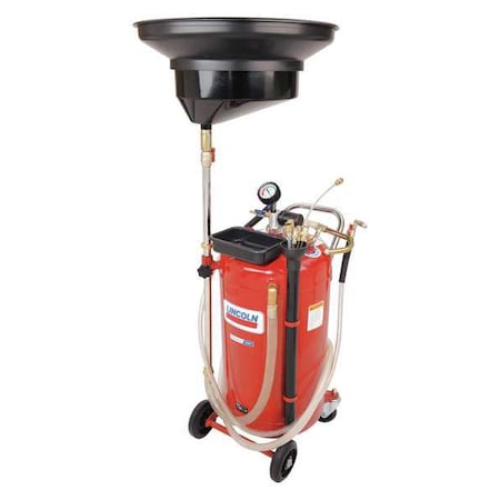 Lincoln Industrial Fluid Drain/Evacuator Combo, Red, Steel 3639