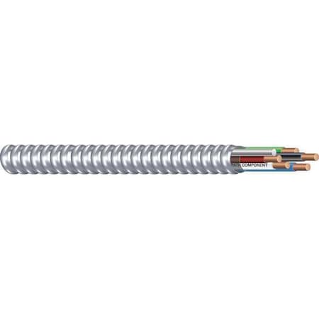 Southwire Metal Clad Building Cable, MC, 14 AWG, 4C with Ground C, Silver, Aluminum, Solid, 600V AC, 250 ft 68718601