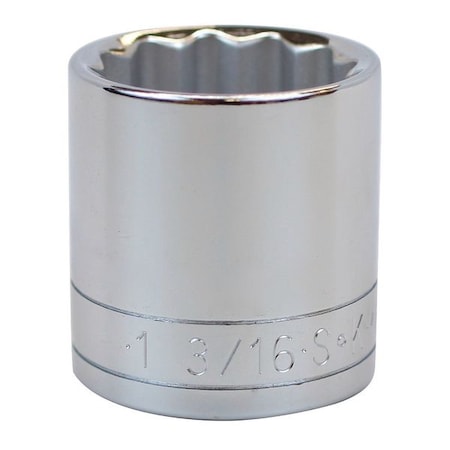 Sk Professional Tools 1/2 in Drive, 1-3/16" SAE, Socket, 12 Points, Steel, Chrome, 1 3/16 in 40138
