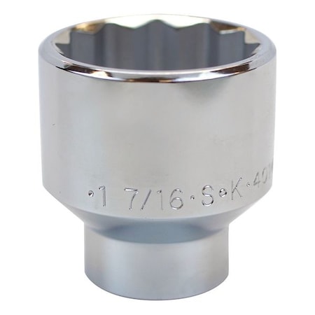 Sk Professional Tools 1/2 in Drive, 1-7/16" SAE, Socket, 12 Points, Steel, Chrome, 1 7/16 in 40146