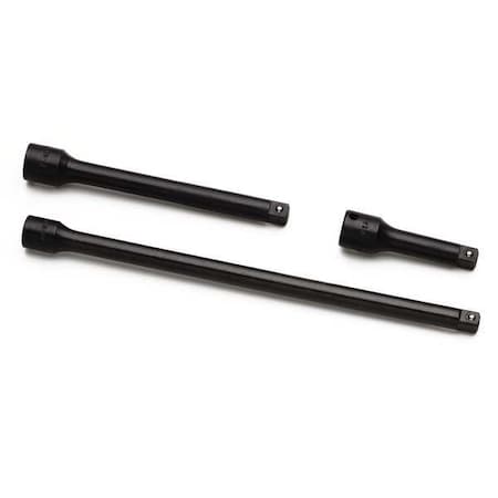 Sk Professional Tools 3/8" Drive Extension Set, SAE, 3 pcs, Black Oxide, 3 in, 6 in, 10 in L 45674