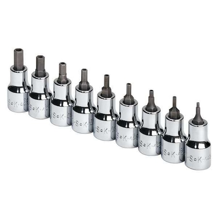 Sk Professional Tools 3/8" Drive Socket Bit Set, SAE, 9pcs 19749