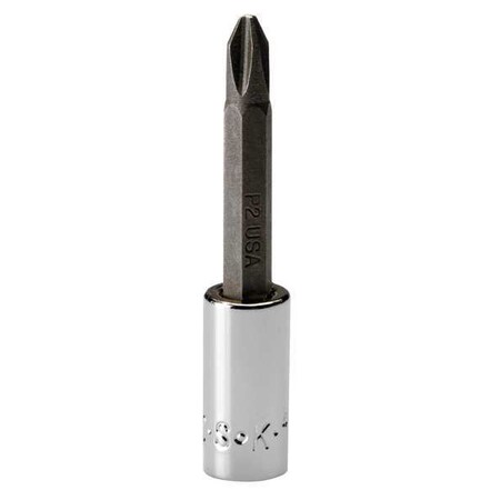 Sk Professional Tools 1/4 in Drive Phillips Socket Bit SAE No. 2 Tip, 2 3/4 in L, 1/4" Dr, No. 2 Phillips Socket Bit 44483