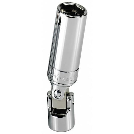 Sk Professional Tools 3/8 in Drive, 5/8" SAE Socket, 6 Points, Flex Spark Plug 3/4 in, Steel 4480