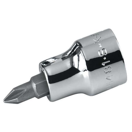 Sk Professional Tools 3/8 in Drive Phillips Socket Bit SAE No. 2 Tip, 2 45/64 in L 45482