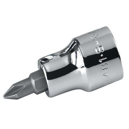 Sk Professional Tools 3/8 in Drive Pozidriv(R) Socket Bit SAE No. 2 Tip, 2 45/64 in L 45492