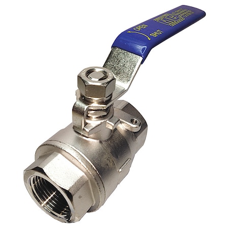 Zoro Select 1" FNPT Stainless Steel Ball Valve Inline G-SSV-100NLH