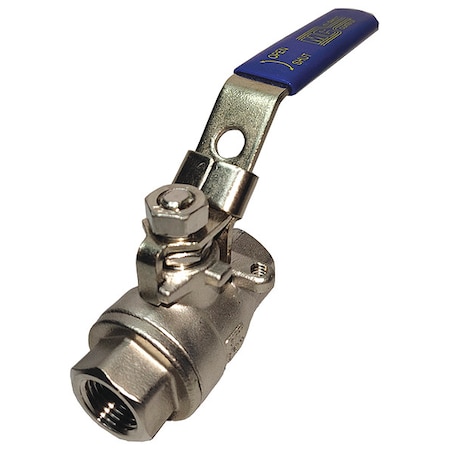 Zoro Select 3/8" FNPT Stainless Steel Ball Valve Inline G-SSV-38