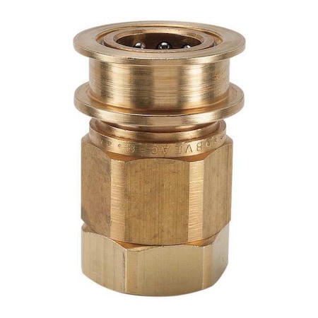 Snap-Tite Hydraulic Quick Connect Hose Coupling, Brass Body, Sleeve Lock, 3/8"-18 Thread Size, EA Series BVEAC6-6F