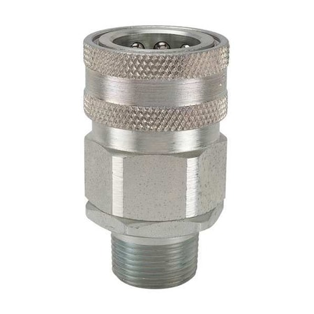 SNAP-TITE Hydraulic Quick Connect Hose Coupling, Steel Body, Sleeve Lock, 1/4"-18 Thread Size, H Series VHC4-4M