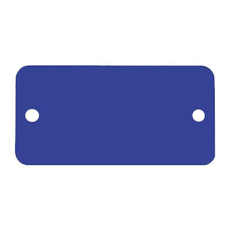 C.H. Hanson Blank Tag, Aluminum, 2 in H x 4 in W, Blue, Rectangle, 5 PK 43046