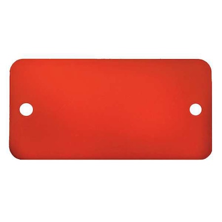 C.H. Hanson Blank Tag, Aluminum, 1 in H x 2 in W, Red, Rectangle, 5 PK 43038