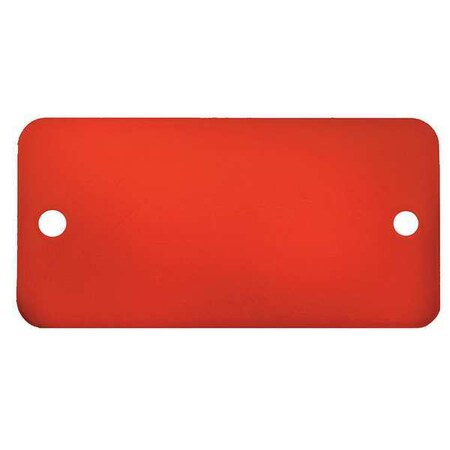 C.H. Hanson Blank Tag, Aluminum, 1 1/2 in H x 3 in W, Red, Rectangle, 5 PK 43043