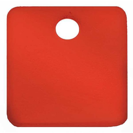 C.H. Hanson Blank Tag, Aluminum, 1 in H x 1 in W, Red, Square, 5 PK 43023