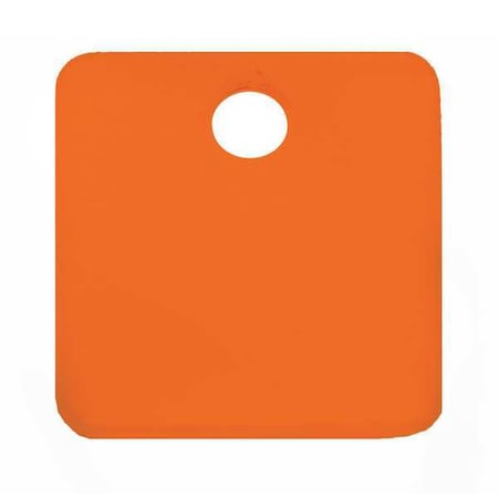 C.H. Hanson Blank Tag, Aluminum, 1 1/4 in H x 1 1/4 in W, Orange, Square, 5 PK 43029