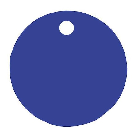 C.H. Hanson Blank Tag, Aluminum, 2 in H x 2 in W, 2 in Dia., Blue, Round, 5 PK 43011