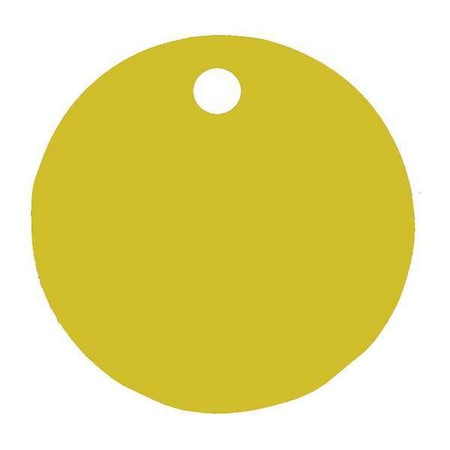 C.H. Hanson Blank Tag, Aluminum, 2 in H x 2 in W, 2 in Dia., Gold, Round, 5 PK 43012