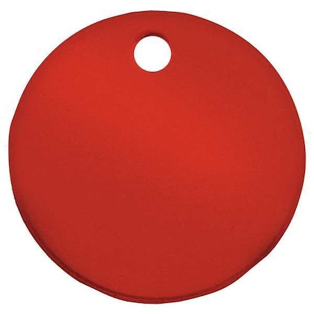 C.H. Hanson Blank Tag, Aluminum, 1 in H x 1 in W, 1 in Dia., Red, Round, 5 PK 43008