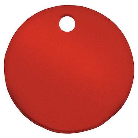 C.H. Hanson Blank Tag, Aluminum, 2 in H x 2 in W, 2 in Dia., Red, Round, 5 PK 43013