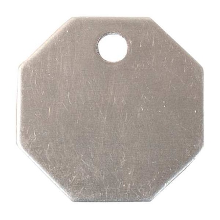 C.H. Hanson Blank Tag, Stainless Steel, 1 1/4 in H x 1 1/4 in W, Silver, Octagon, 25 PK 43131