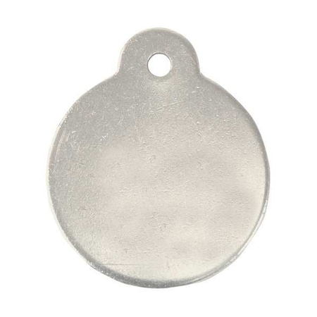 C.H. Hanson Blank Tag, Stainless Steel, 1 1/4 in H x 1 1/4 in W, 1 1/4 in Dia., Silver, Round, 10 PK 43128