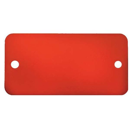 C.H. Hanson Blank Tag, Aluminum, 2 in H x 4 in W, Red, Rectangle, 5 PK 43048