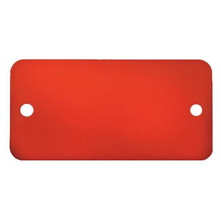 C.H. Hanson Blank Tag, Aluminum, 3/4 in H x 1 3/4 in W, Red, Rectangle, 5 PK 43053