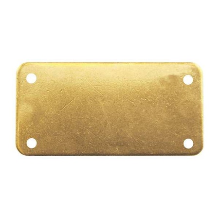 C.H. Hanson Blank Tag, Brass, 2 in H x 6 in W, Brass, Rectangle, 5 PK 43057