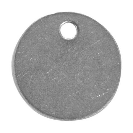 C.H. Hanson Blank Tag, Stainless Steel, 1 1/4 in H x 1 1/4 in W, 1 1/4 in Dia., Silver, Round, 25 PK 43123