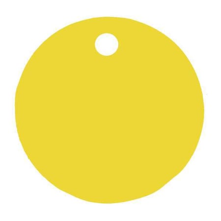 C.H. Hanson Blank Tag, Aluminum, 1 1/2 in H x 1 1/2 in W, 1 1/2 in Dia., Yellow, Round, 5 PK 43077