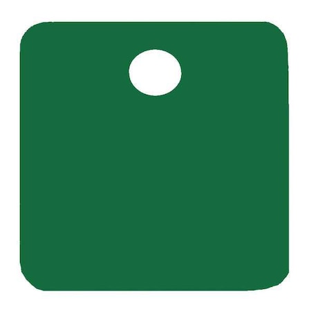 C.H. Hanson Blank Tag, Aluminum, 1 1/4 in H x 1 1/4 in W, Green, Square, 5 PK 43090