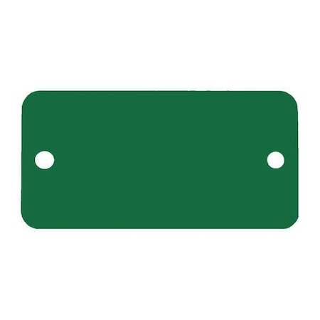 C.H. Hanson Blank Tag, Aluminum, 1 in H x 3 in W, Green, Rectangle, 5 PK 43105