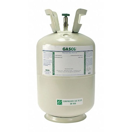 GASCO Calibration Gas, Nitrogen, Propane, 221 L, CGA 165 Connection, +/-5% Accuracy, 250 psi Max. Pressure 221L-176N-1.4