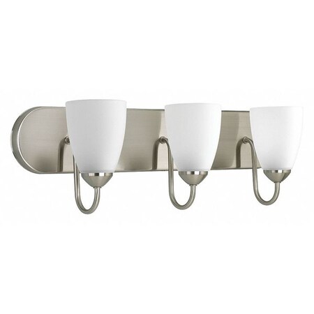 Progress Lighting Gather 3-Light Bath & Vanity, 100 W, Brushed Nickel P2708-09