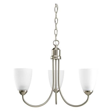 Progress Lighting Gather 3 Light Chandelier, 100 W, Brushed Nickel P4440-09