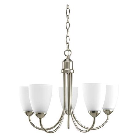 Progress Lighting Gather 5 Light Chandelier, 100 W, Brushed Nickel P4441-09
