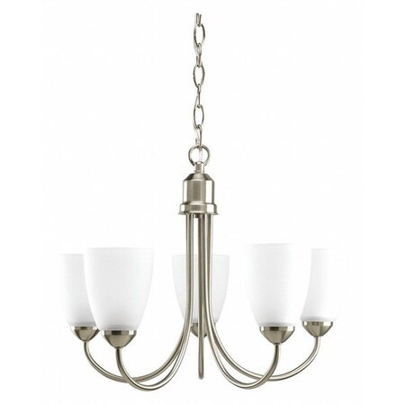 Progress Lighting Gather 5-Light Chandelier with Bulb, 13 W, Brushed Nickel P4441-09EBWB