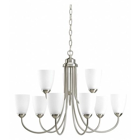 Progress Lighting Gather 9-Light Chandelier, 100 W, Brushed Nickel P4627-09