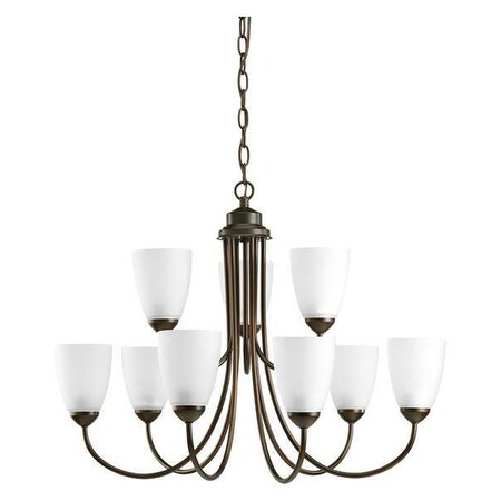 Progress Lighting Gather 9-Light 2-Tier Chandelier, 100 W, Antique Bronze P4627-20
