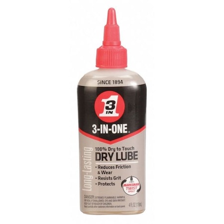 3-IN-ONE Dry Lubricant, -50 to 500F, 4 Oz. 120022