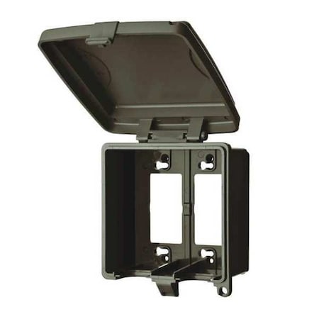 Red Dot Weatherproof Cover, 2 Gangs, Rectangular 2CKPM-BR