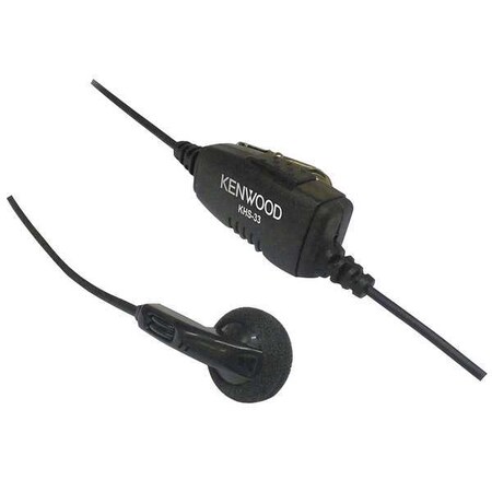 KENWOOD Earbud, Black, 48 In. L, Plastic KHS-33