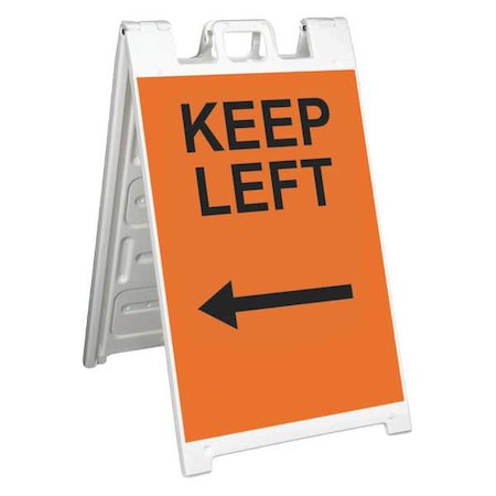 Zoro Select Barricade Sign, Plastic, Engineer, 45 in Height, 3 in Length, 18 lb, White 130-WLGQ3602-OBEG