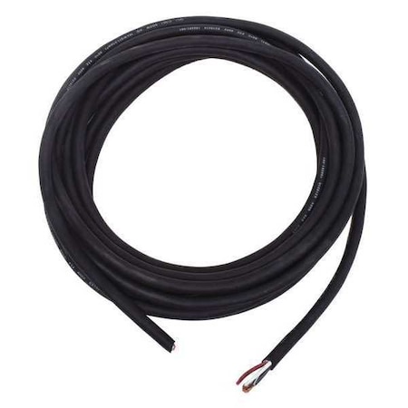 Zoro Select Portable Cord, SOOW, 16 AWG, 4 C, Black, Rubber, Stranded, 600V, Indoor/Outdoor, 25 ft E3638