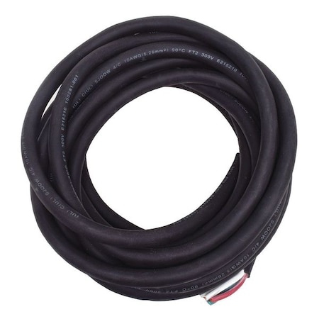 Zoro Select Portable Cord, SJOOW, 10 AWG, 4 C, Black, Rubber, Stranded, 300V, Indoor/Outdoor, 25 ft E3619