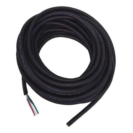 Zoro Select Portable Cord, SJOOW, 12 AWG, 4 C, Black, Rubber, Stranded, 300V, Indoor/Outdoor, 50 ft E3624