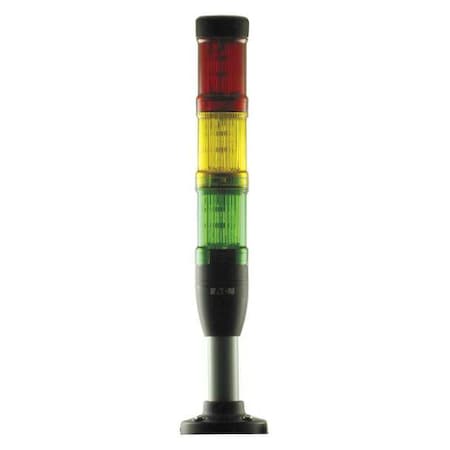 Eaton Tower Light Assembly, Red, Yellow, Green, 24V AC/DC, Not Applicable FPM, 40 mm Dia., Support Tube SL4-100-L-RAG-24LED