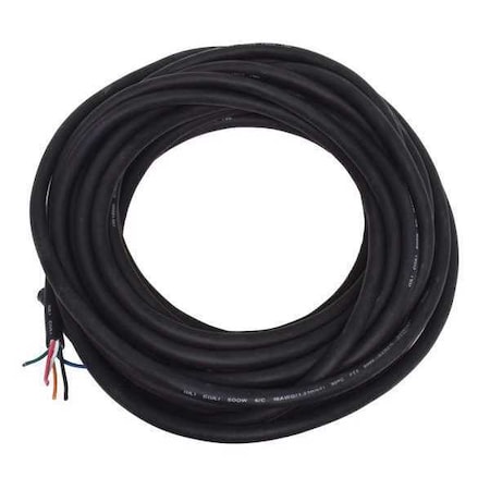 Zoro Select Portable Cord, SOOW, 16 AWG, 6 C, Black, Rubber, Stranded, 600V, Indoor/Outdoor, 50 ft E3657