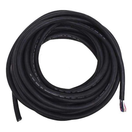 Zoro Select Portable Cord, SOOW, 16 AWG, 8 C, Black, Rubber, Stranded, 600V, Indoor/Outdoor, 50 ft E3658