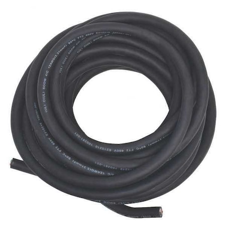 Zoro Select Portable Cord, SOOW, 12 AWG, 4 C, Black, Rubber, Stranded, 600V, Indoor/Outdoor, 50 ft E3661